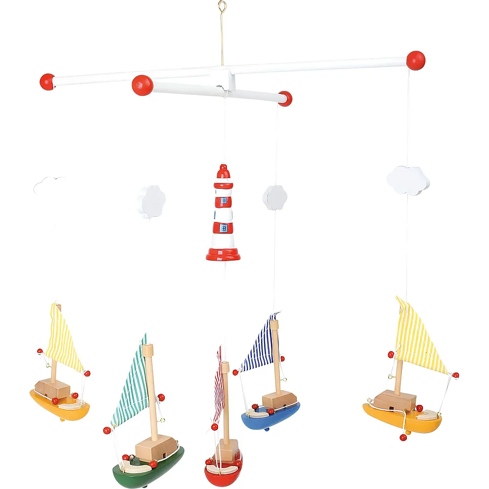 small foot Mobile Segelboote mit Leuchtturm