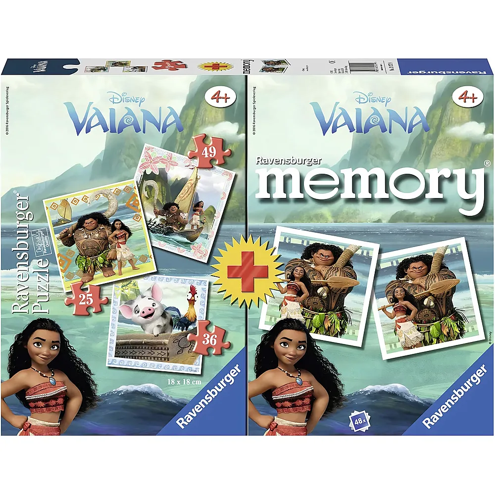 Ravensburger 3 Puzzles + Memory - Vaiana