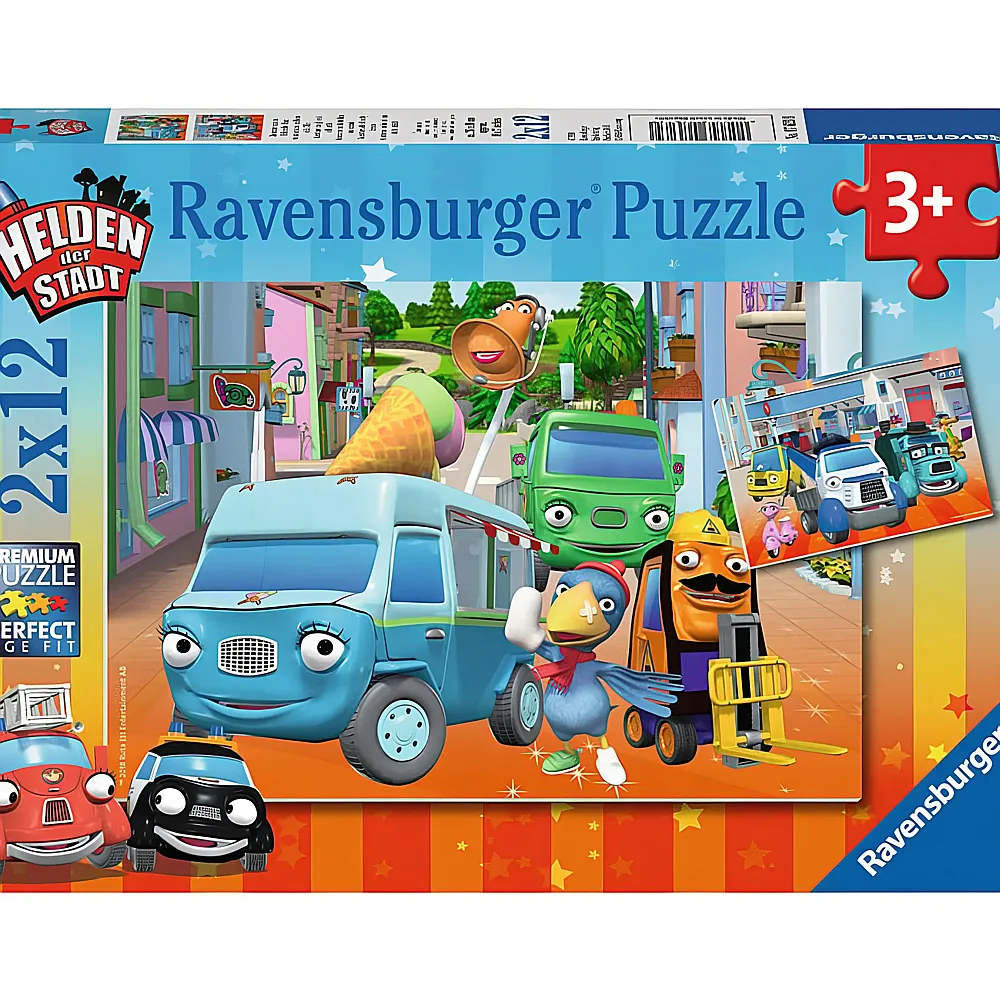 Ravensburger Puzzle Abenteuer mit den Helden der Stadt 2x12