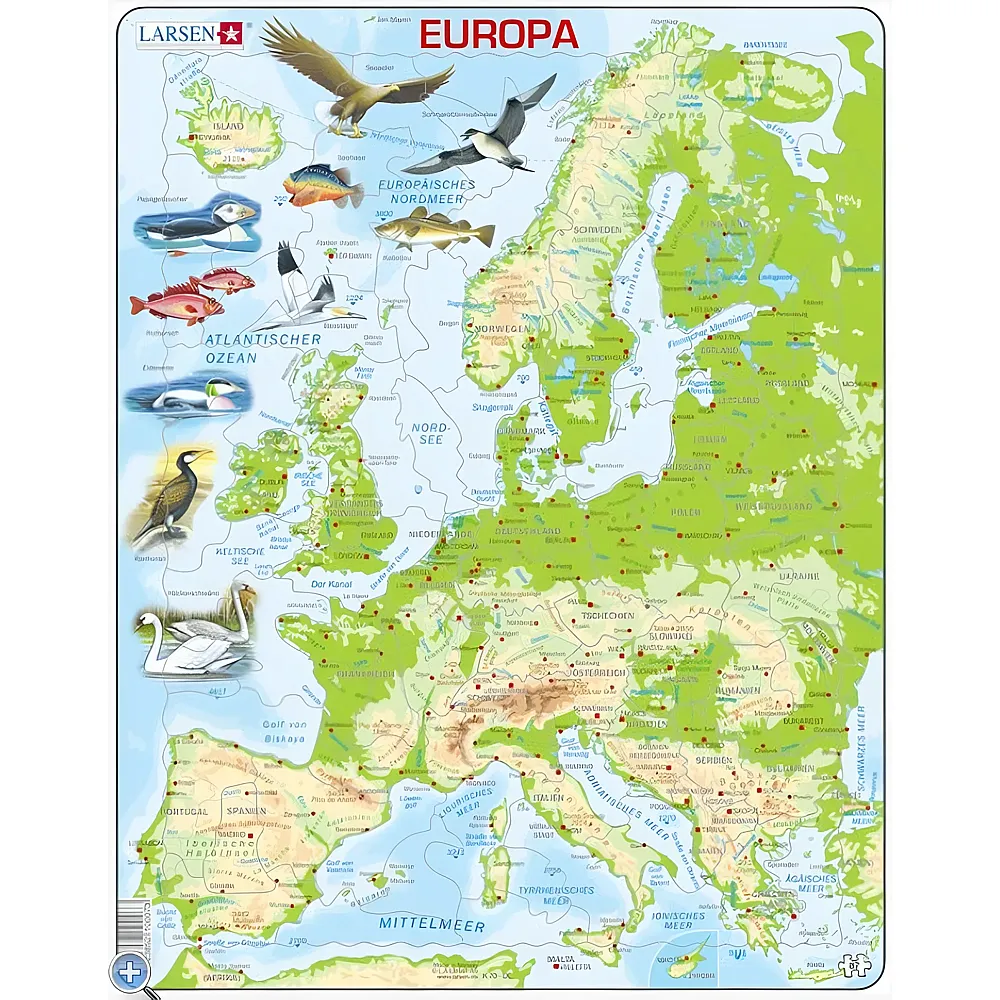 Larsen Puzzle Europa - 87 Teile