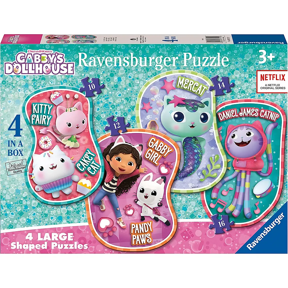 meinspielzeug - Ravensburger Puzzle 4in1 Shaped Gabby's Dollhouse | Puzzle 10-104 Teile