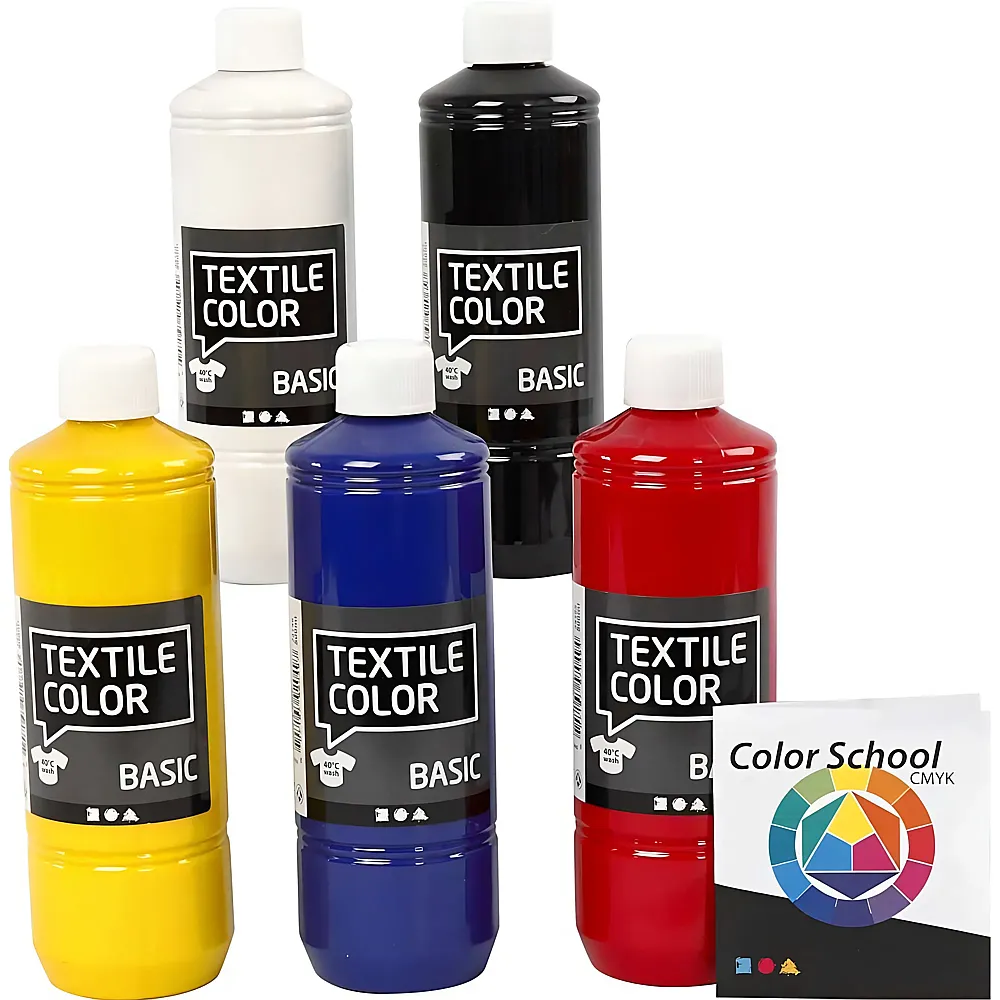 Creativ Company Stofffarbe  Prim�rfarben, 5 x 500 ml