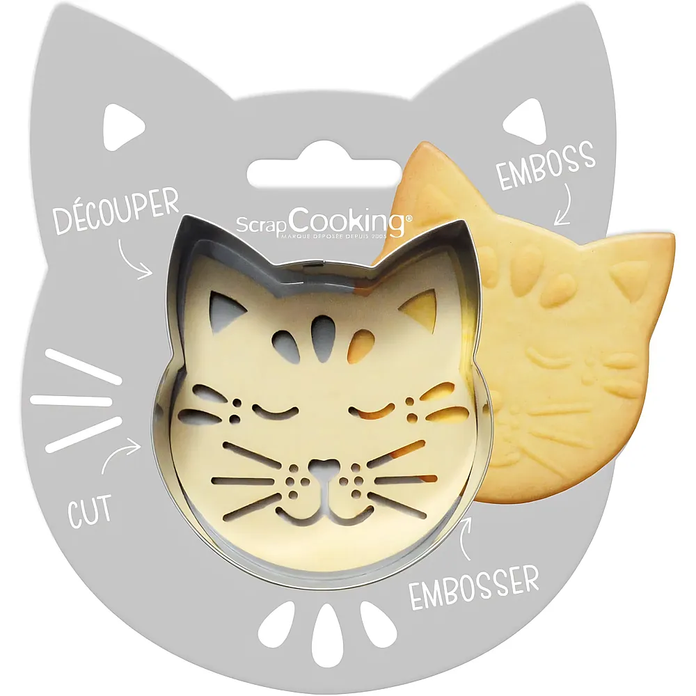 ScrapCooking Ausstechform + Holzpr�ger Katze