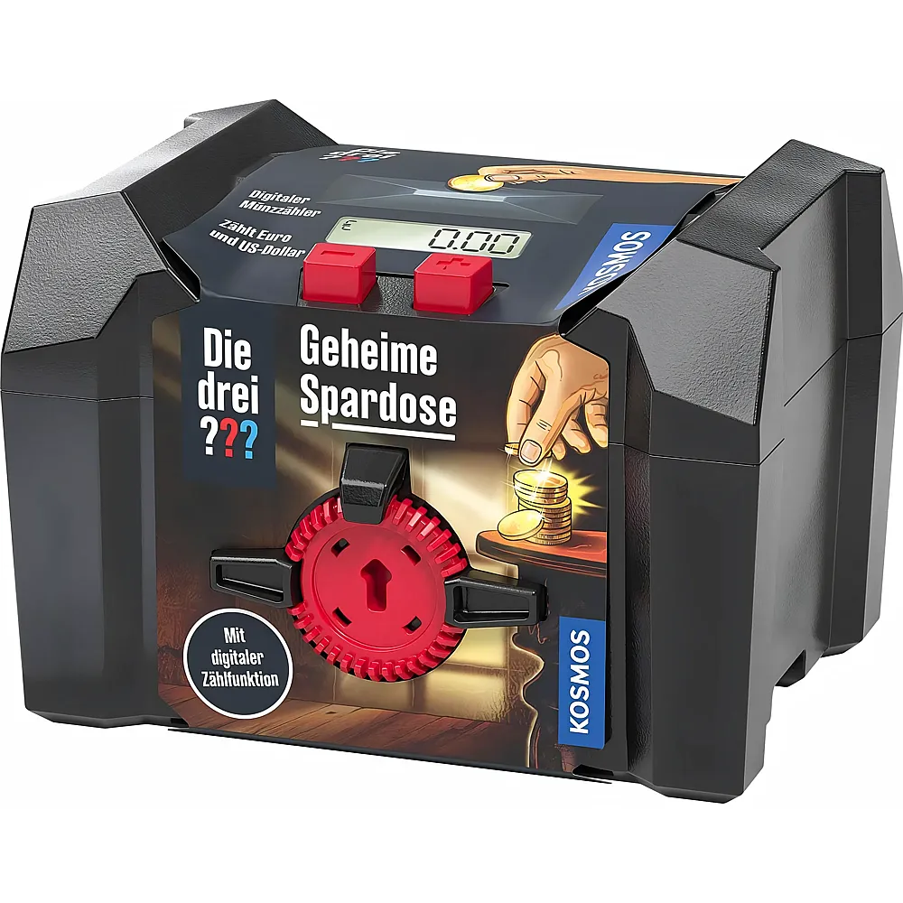 Kosmos Die drei  Geheime Spardose mit digitaler Z�hlfunktion f�r M�nzgeld | Detektiv