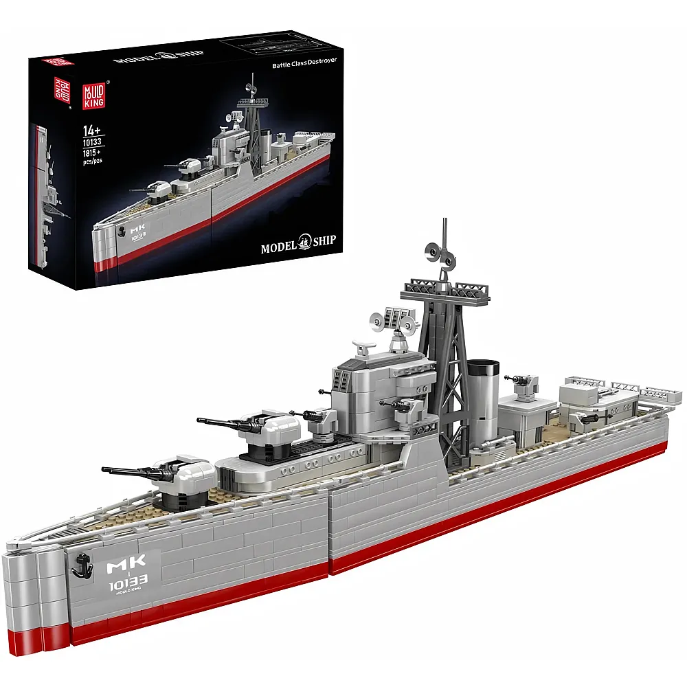 meinspielzeug - Mould King Model Ship Kriegsschiff Battel Class Destroyer 10133 | Klemmbausteine Milit�r