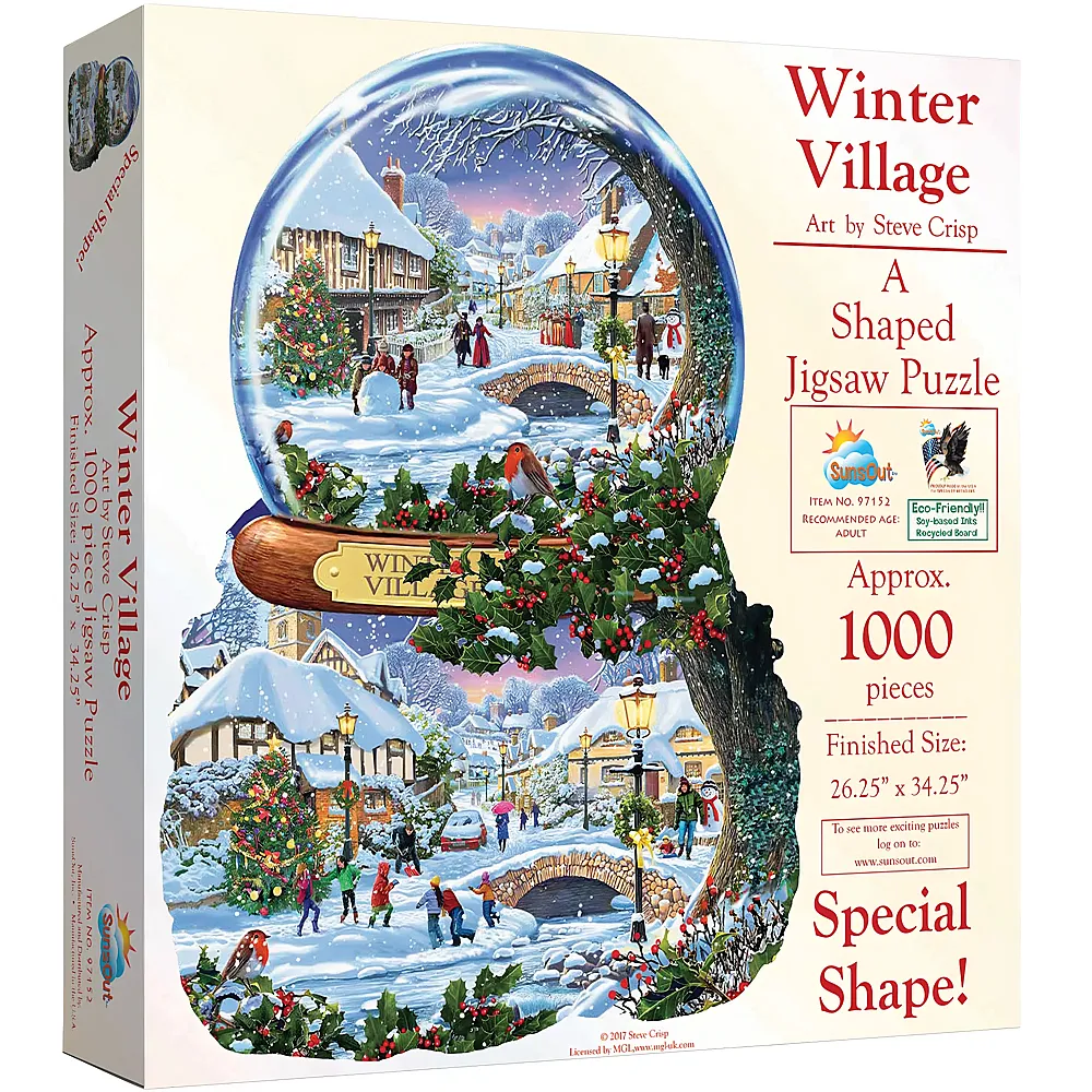 SunsOut Puzzle Steve Crisp Winter Village 1000Teile