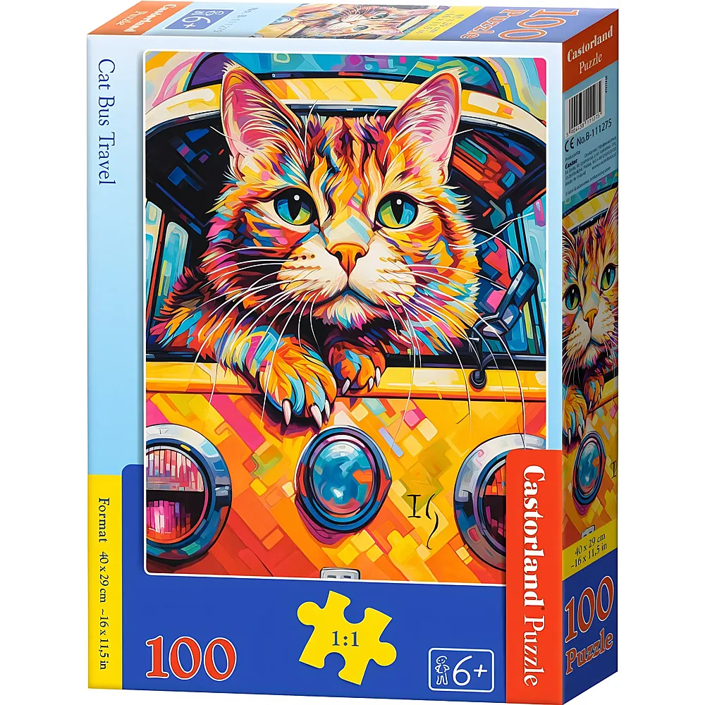 Castorland Puzzle Katze im Bus - 100 Teile