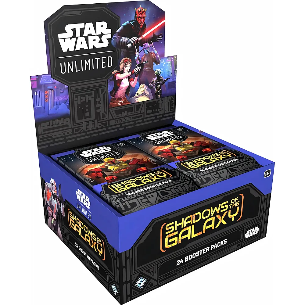 Star Wars: Unlimited TCG Shadows of The Galaxy Booster Display 24 Booster Packs - Trading Card Game f�r Kinder und Erwachsene, Alter 12+, 2+ Spieler, 20 Minuten, von Fantasy Flight Games, Englisch