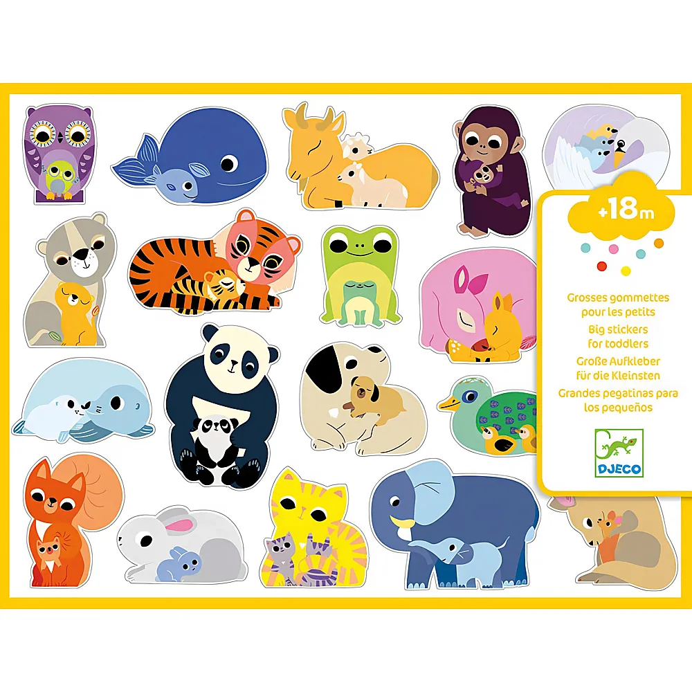 Djeco Kreativ 100 Stickers Relief - Mutter Kind