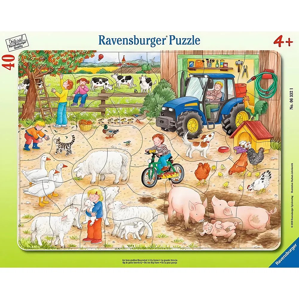 meinspielzeug - Ravensburger Puzzle Auf dem grossen Bauernhof 40Teile | Rahmenpuzzle