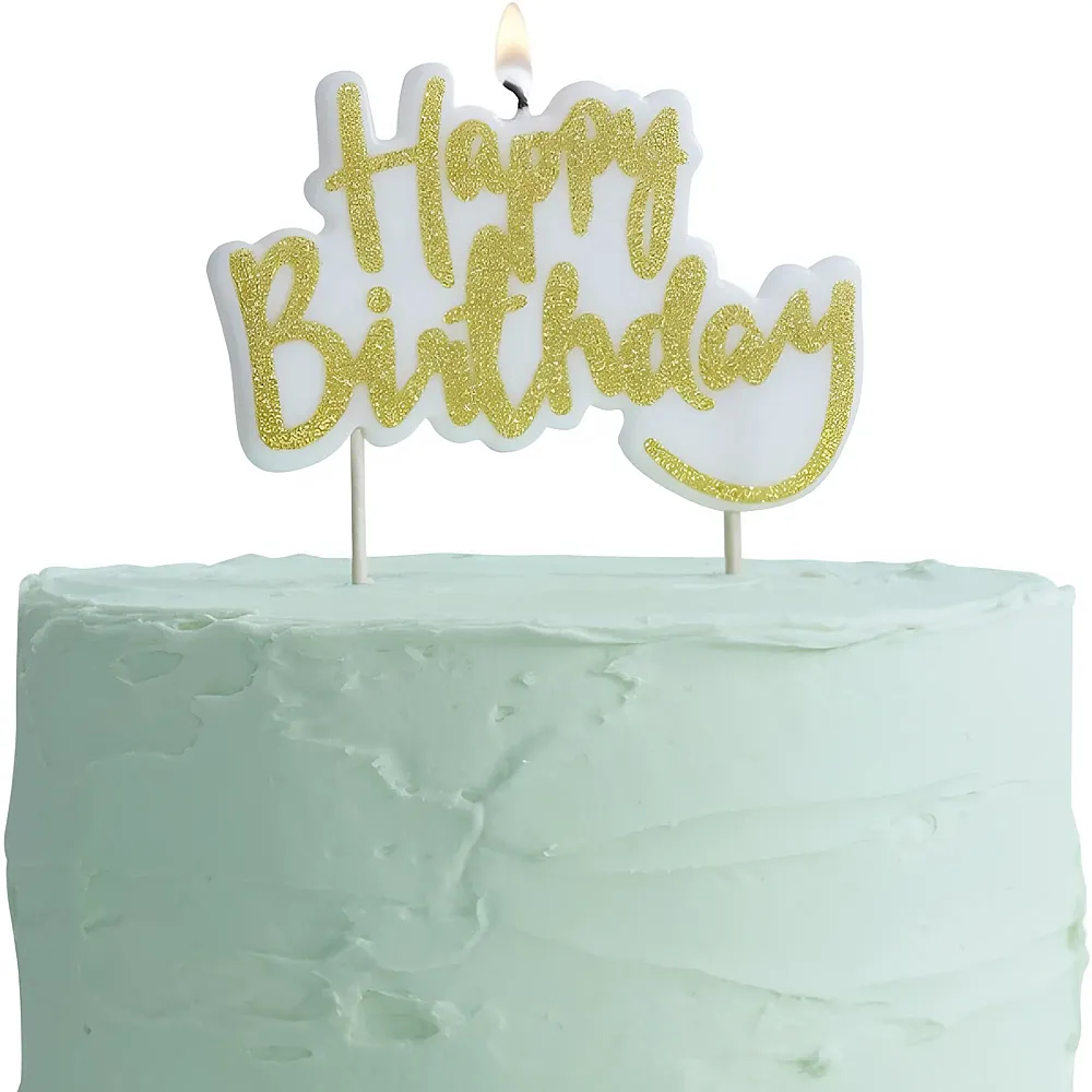 Gingerray Kerze Happy Birthday Gold