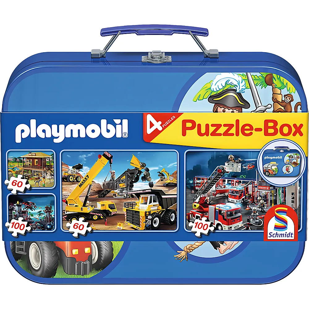 Schmidt Puzzle Playmobil City Action 2x60/2x100 | Mehrfach-Puzzle