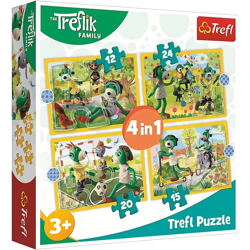 meinspielzeug - Trefl Puzzle 4in1 Treflik's common fun - 12 Teile | Puzzle 10-104 Teile