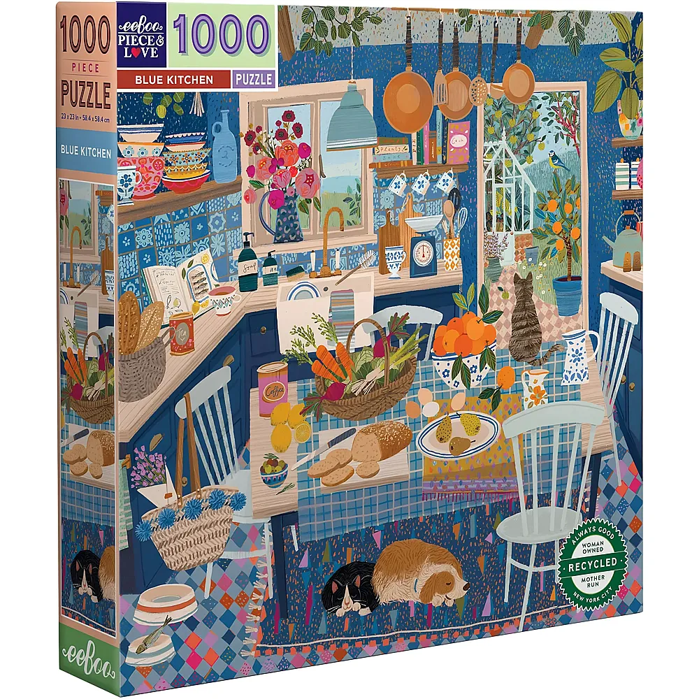 eeBoo Puzzle Blue Kitchen 1000Teile