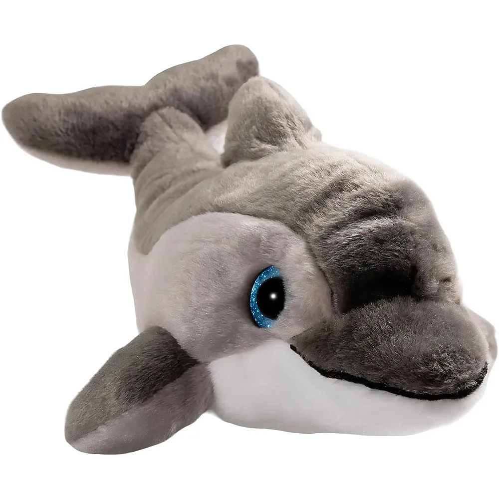 meinspielzeug - Carl Dick Delfin mit Glitzer-Augen Grau - 29 cm | Meerestiere Pl�sch