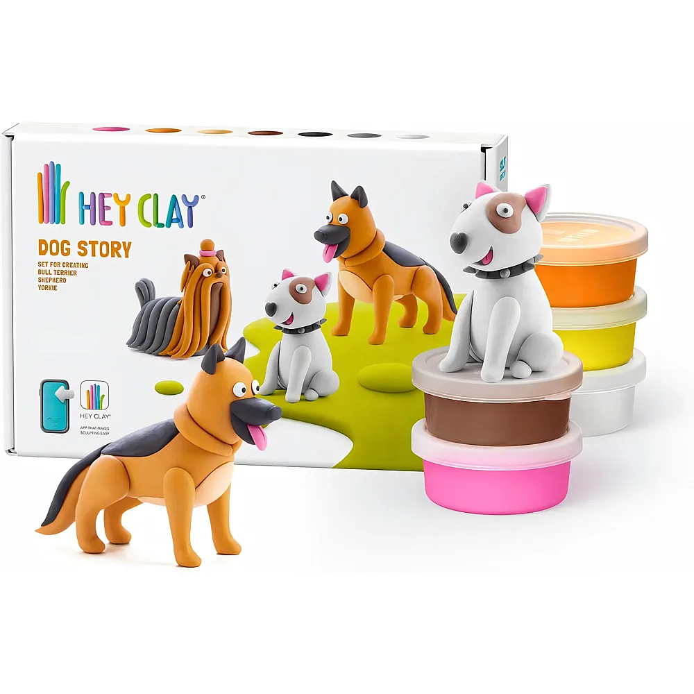 Hey Clay Die Hundegeschichte: Sch�ferhund, Bullterrier, Yorkie - Kneten & Formen