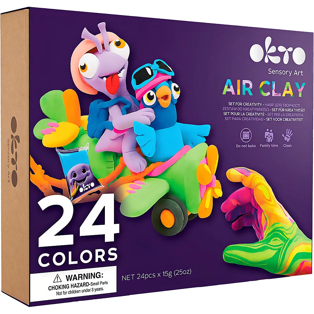 Okto Air Clay Knetset 24 Farben