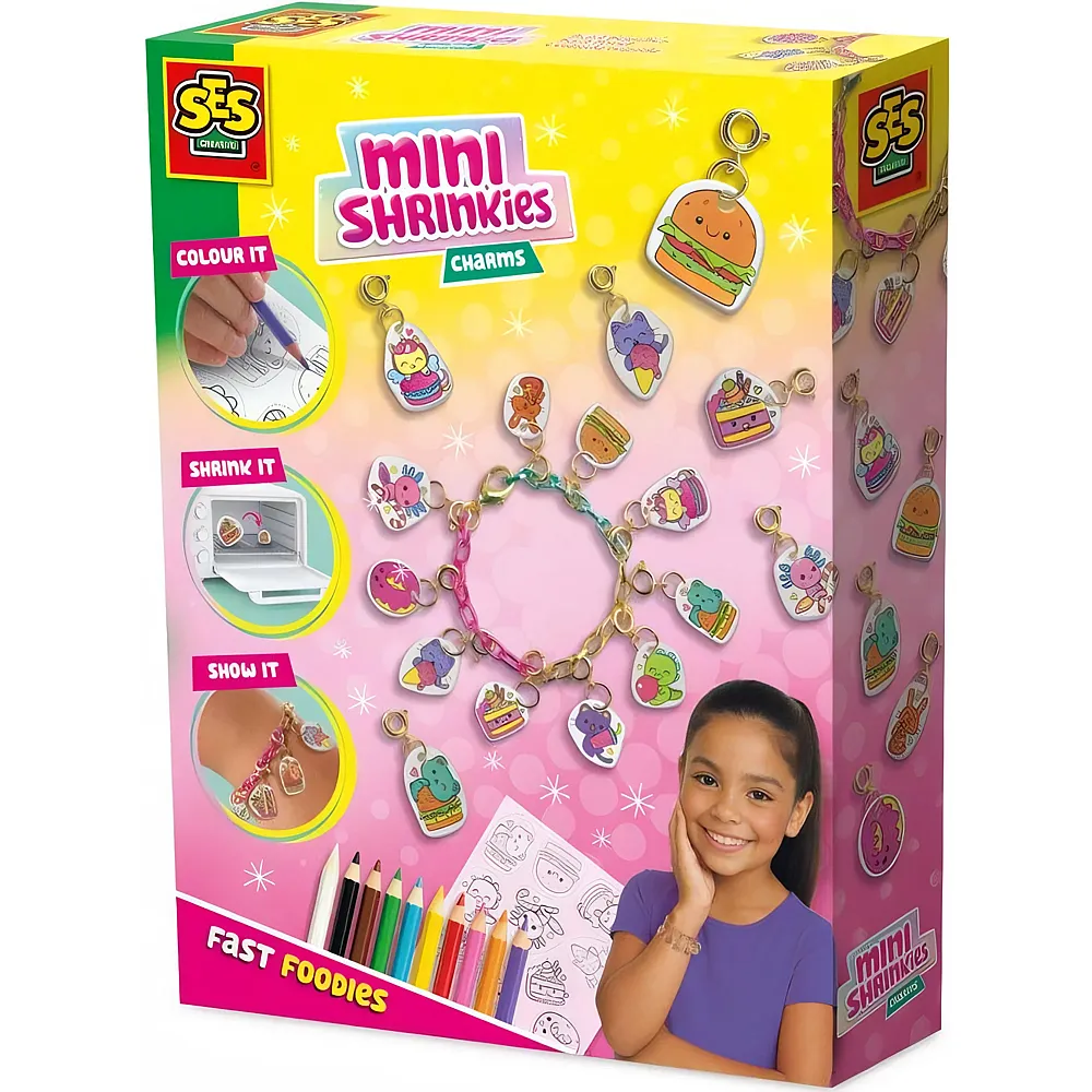 meinspielzeug � SES Mini Shrinkies Charms Fast Foodies | Schmuck Bastelset