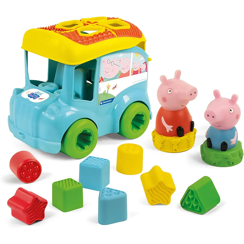 Clementoni Baby - Formensortierer Peppa Pig Bus, 8-tlg.
