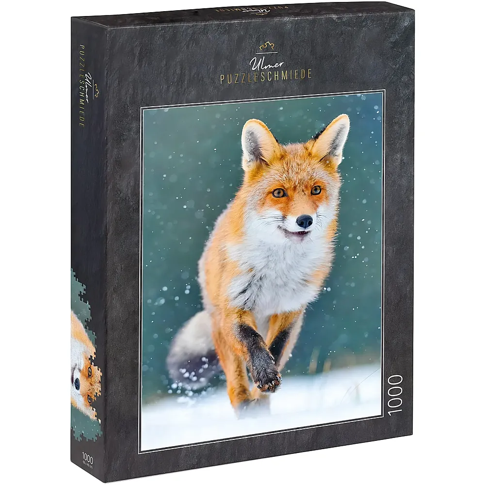 Ulmer Puzzleschmiede Fuchs beim Beutezug in der schweren Winterzeit - 1000 Teile
