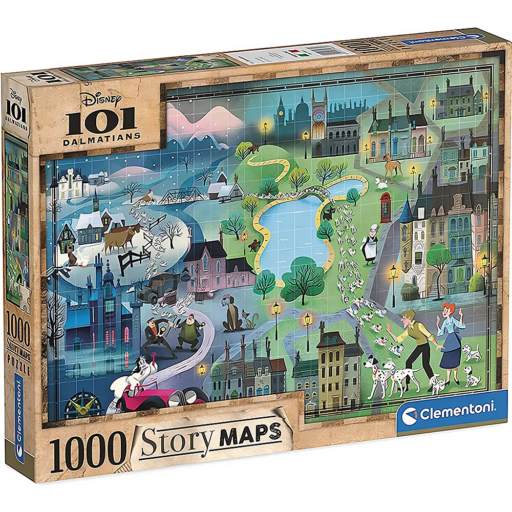 Clementoni Puzzle 101 Dalmatiner Story Maps 1000Teile