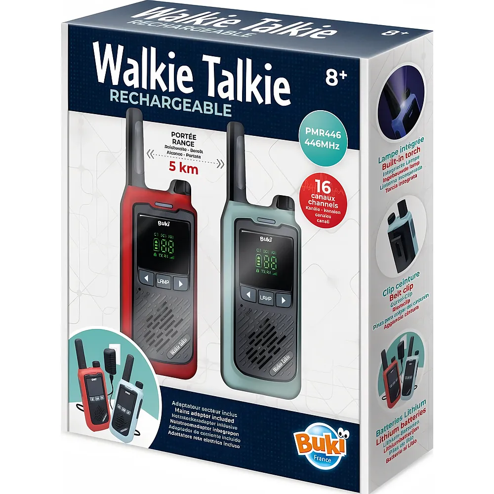 Buki Wiederaufladbare Walkie-talkies 5km