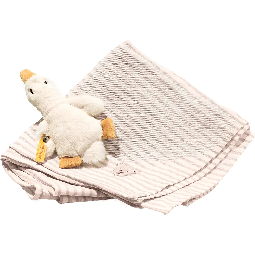Steiff Geschenkset Gilda Gans Greifling mit Rassel und Spucktuch