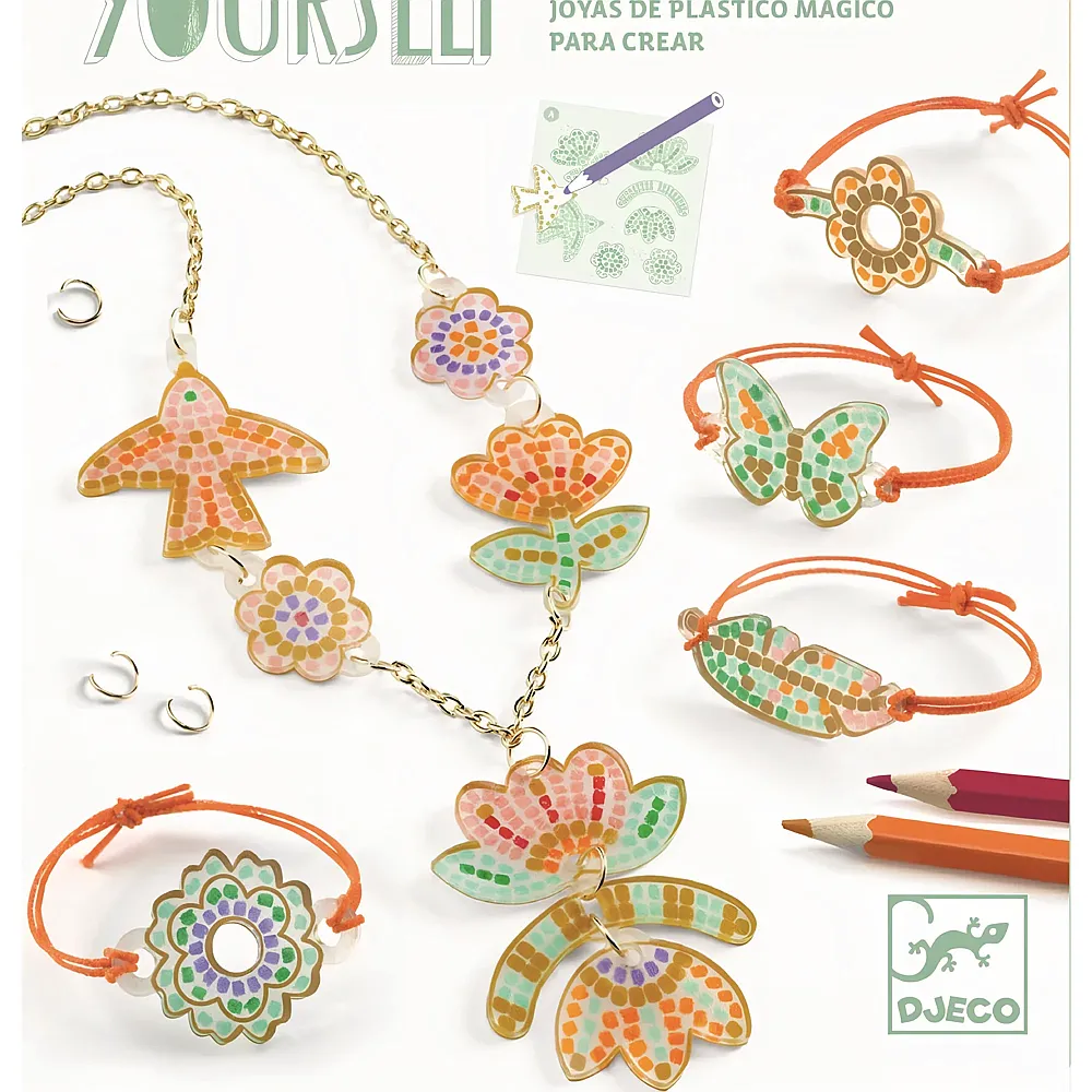 Djeco DIY - Schmuck aus Schrumpffolie Blumen