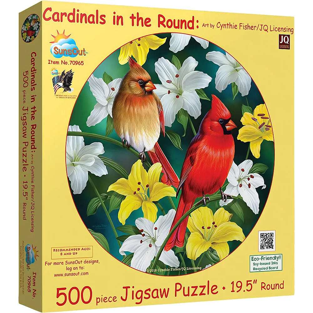 SunsOut Puzzle Cynthie Fisher Cardinals in the Round 500Teile