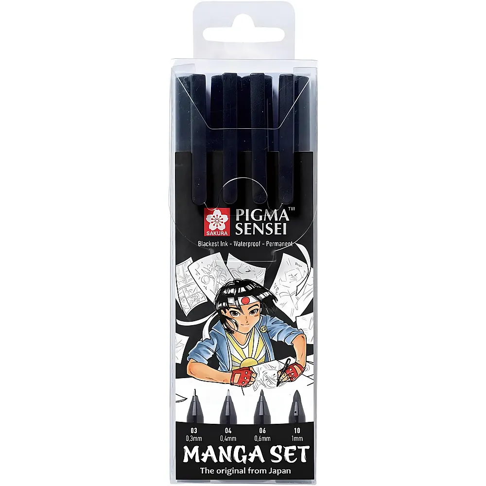 Sakura Einzigartiges Manga-Set mit 4 Pigma Sensei - Farbe & Kreide
