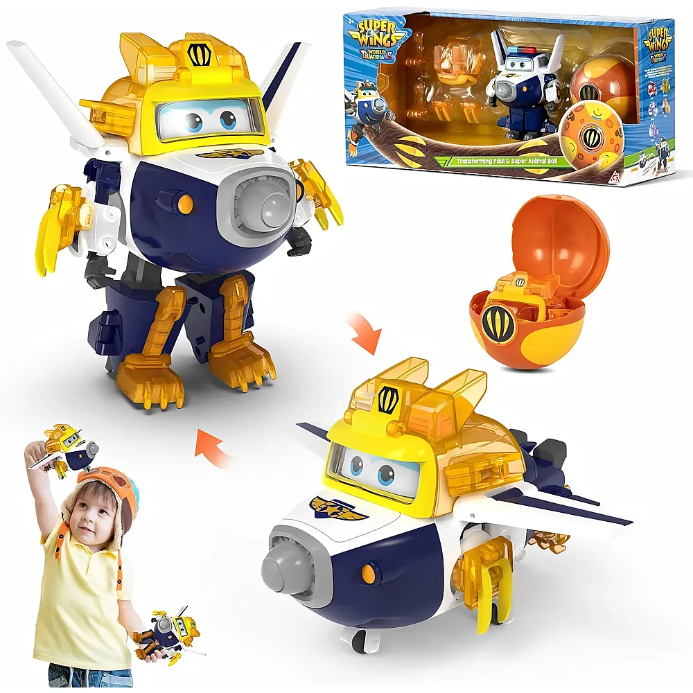 meinspielzeug - Alpha Toys Super Wings Transforming Paul & Animal Power Ball 13cm | Actionfiguren