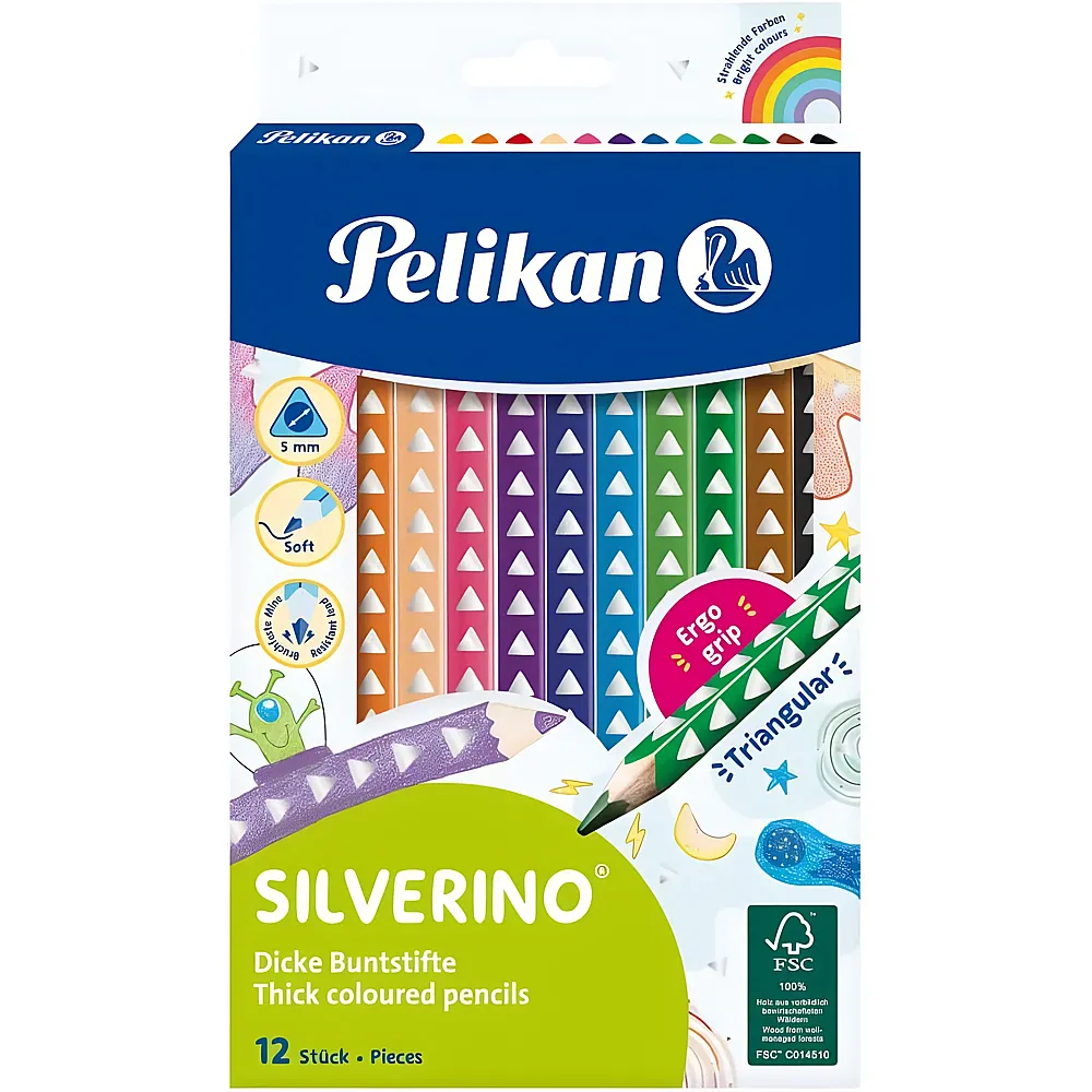 Pelikan Buntstifte triangular Silverino
