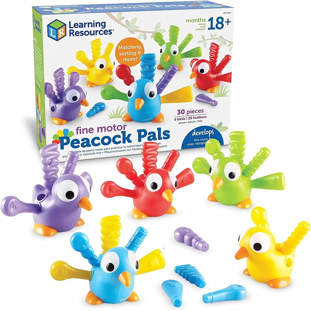 Learning Resources Freundliche Pfauen zur F�rderung der Feinmotorik 30Teile