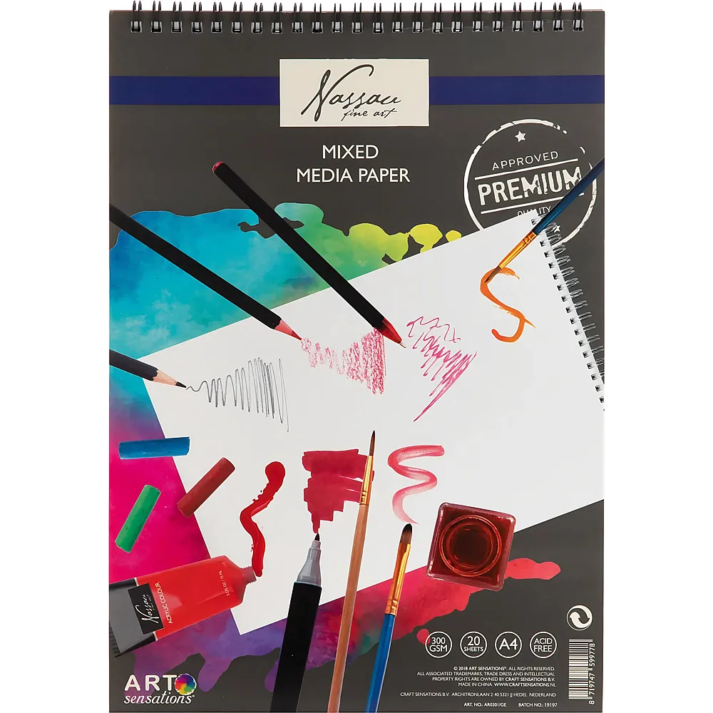 Nassau Fine Art A4 Skizzenblock, 20 Blatt