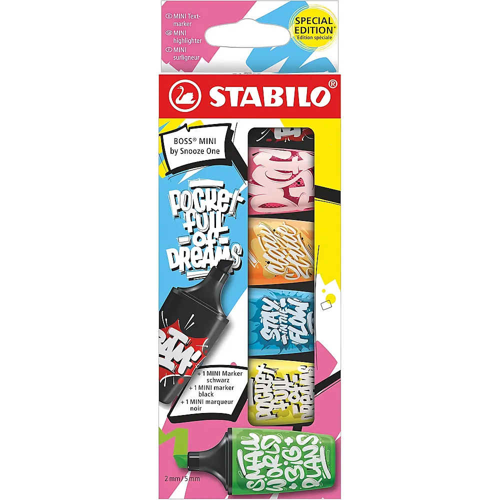 Stabilo BOSS Mini Leuchtmarker Snooze - 6 Teile