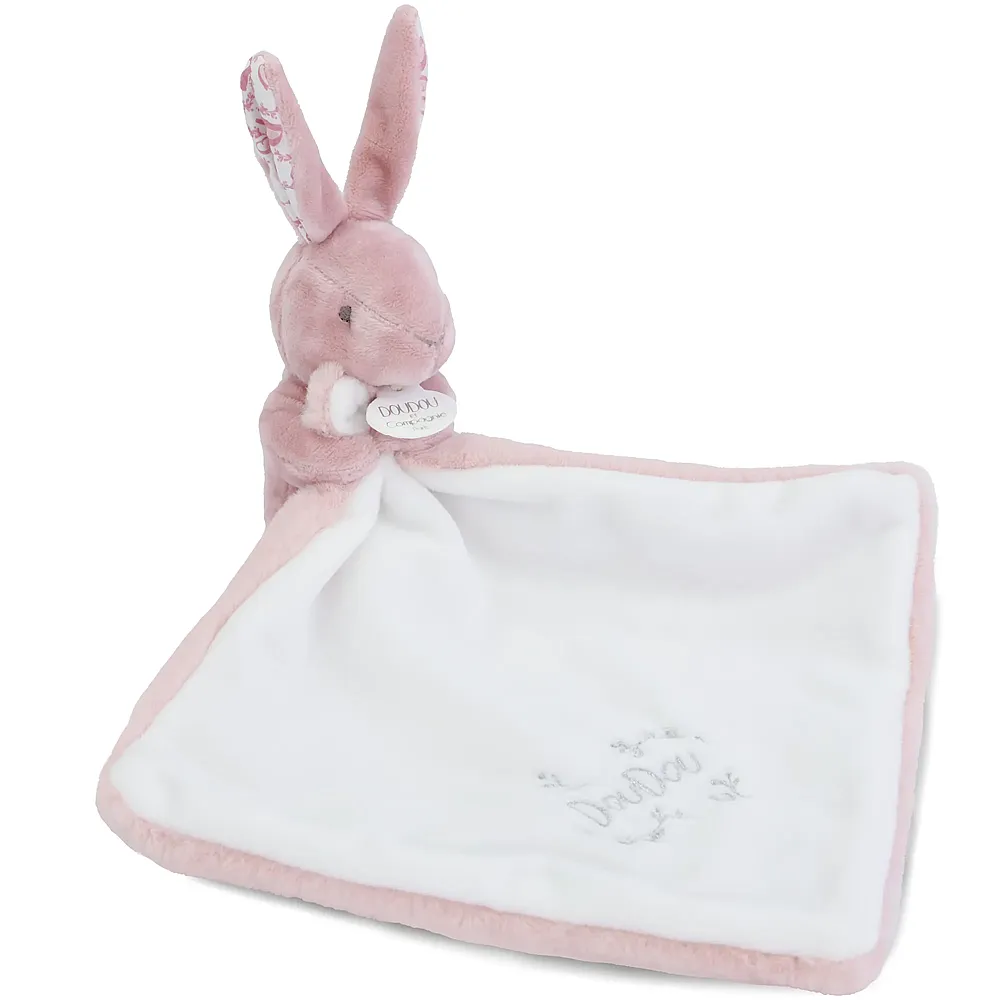 Doudou et Compagnie Hase mit Schmusetuch Rosa - 10 cm