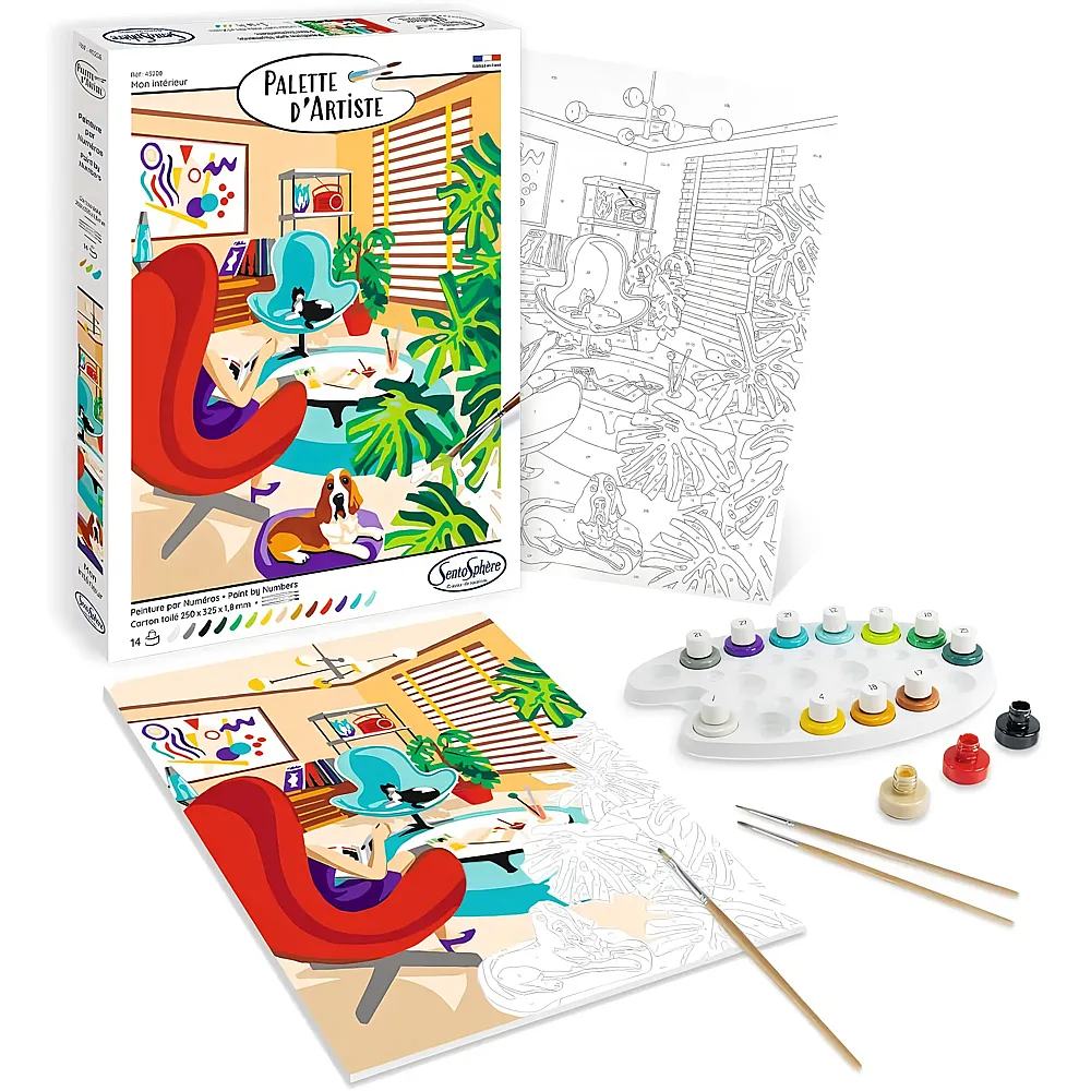 Sentosphere Palette d'Artiste MNZ Das Wohnzimmer | Malen nach Zahlen