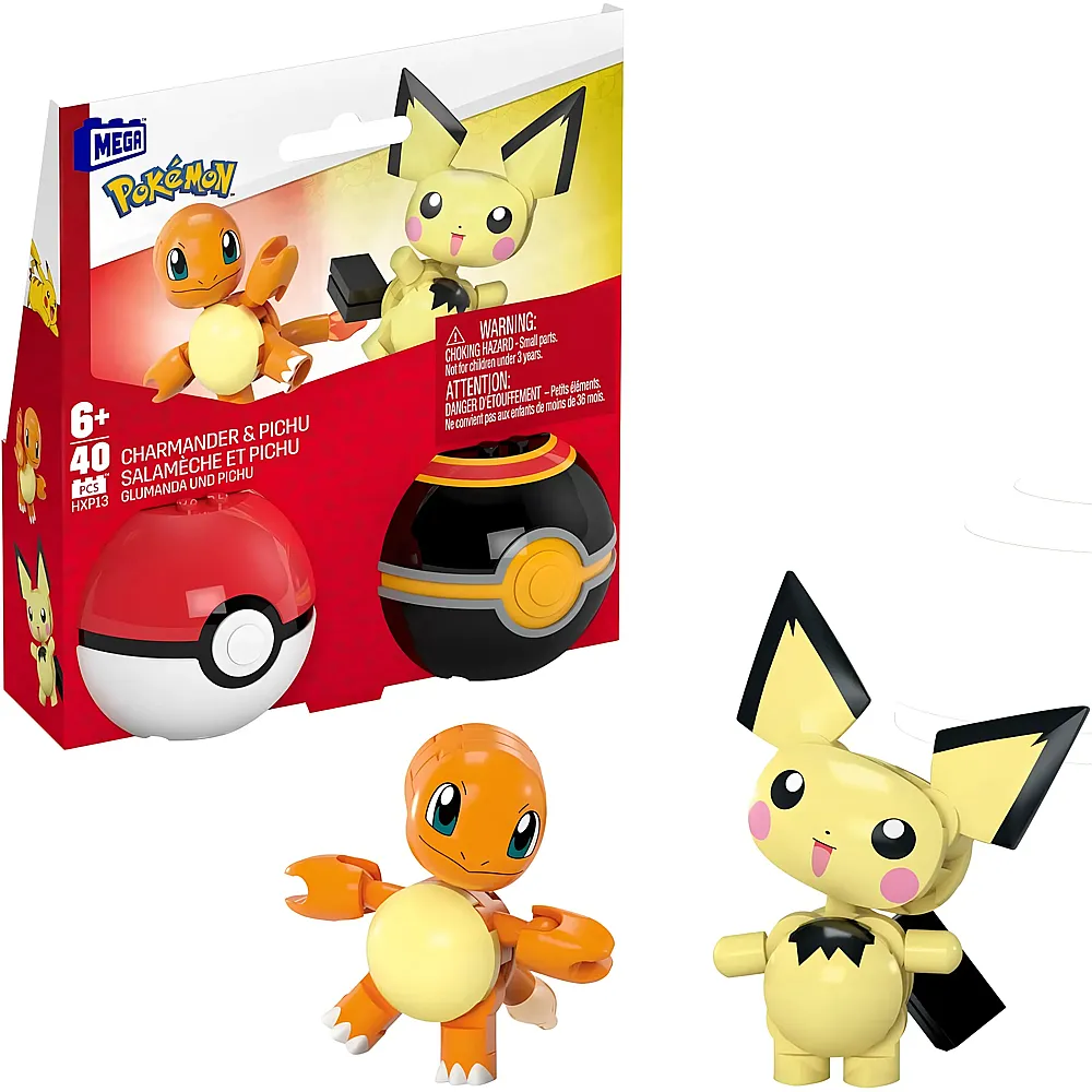 Mega Construx Pok�mon Pok�ball Charmander/Pichu - 40 Teile