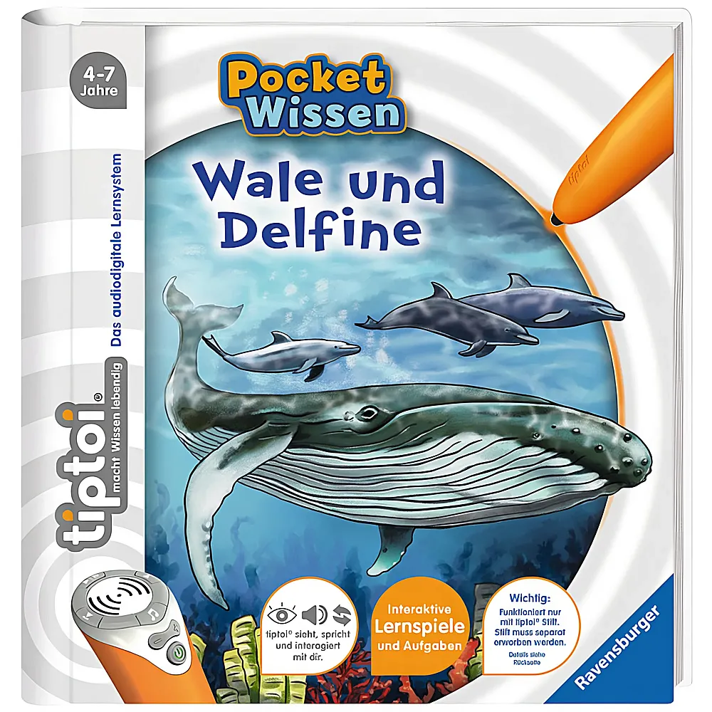 Ravensburger tiptoi Pocket Wissen Wale und Delfine