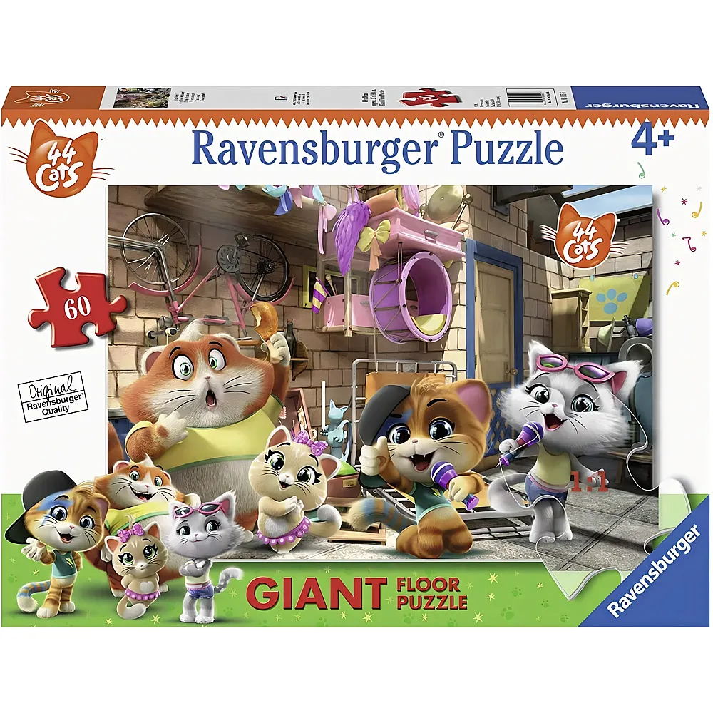 Ravensburger Puzzle Giant Floor 44 Cats - 60 Teile