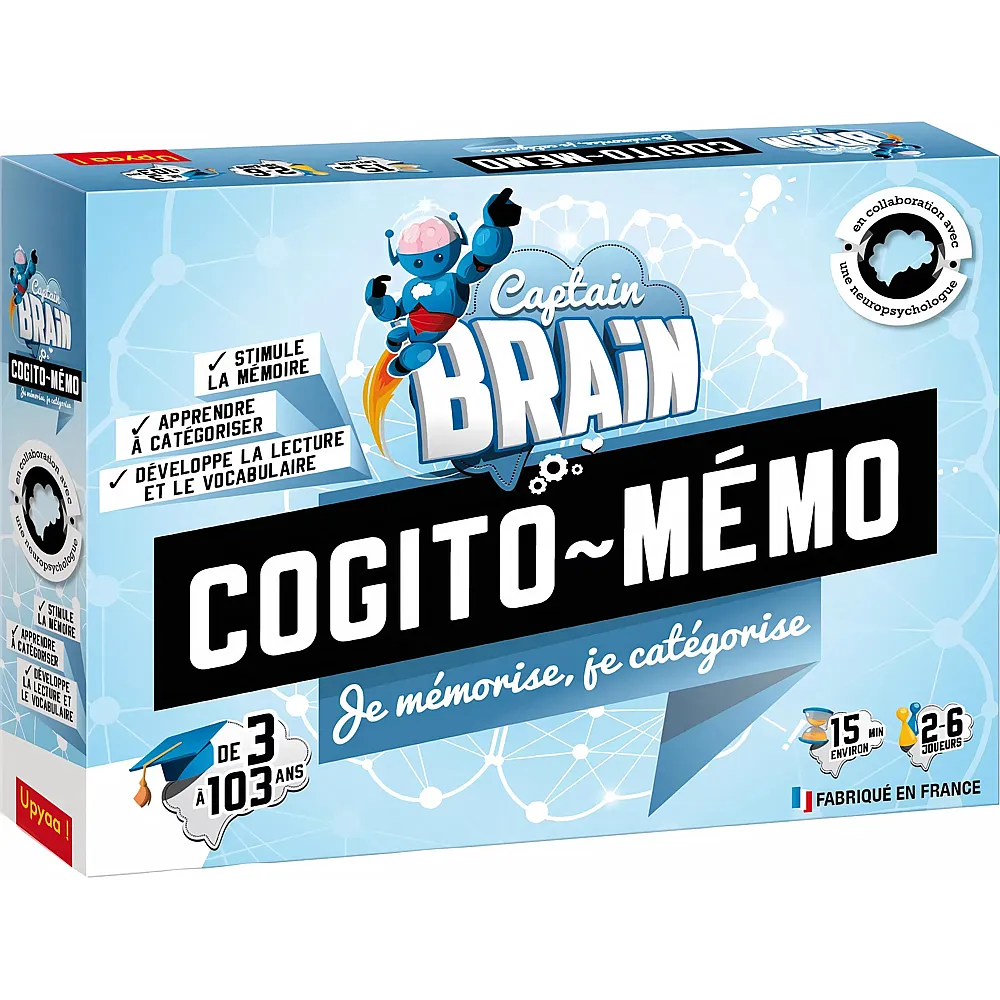 Upyaa Captain Brain Cogito Memo JE Memorise, JE Categorise 3/6 Ans