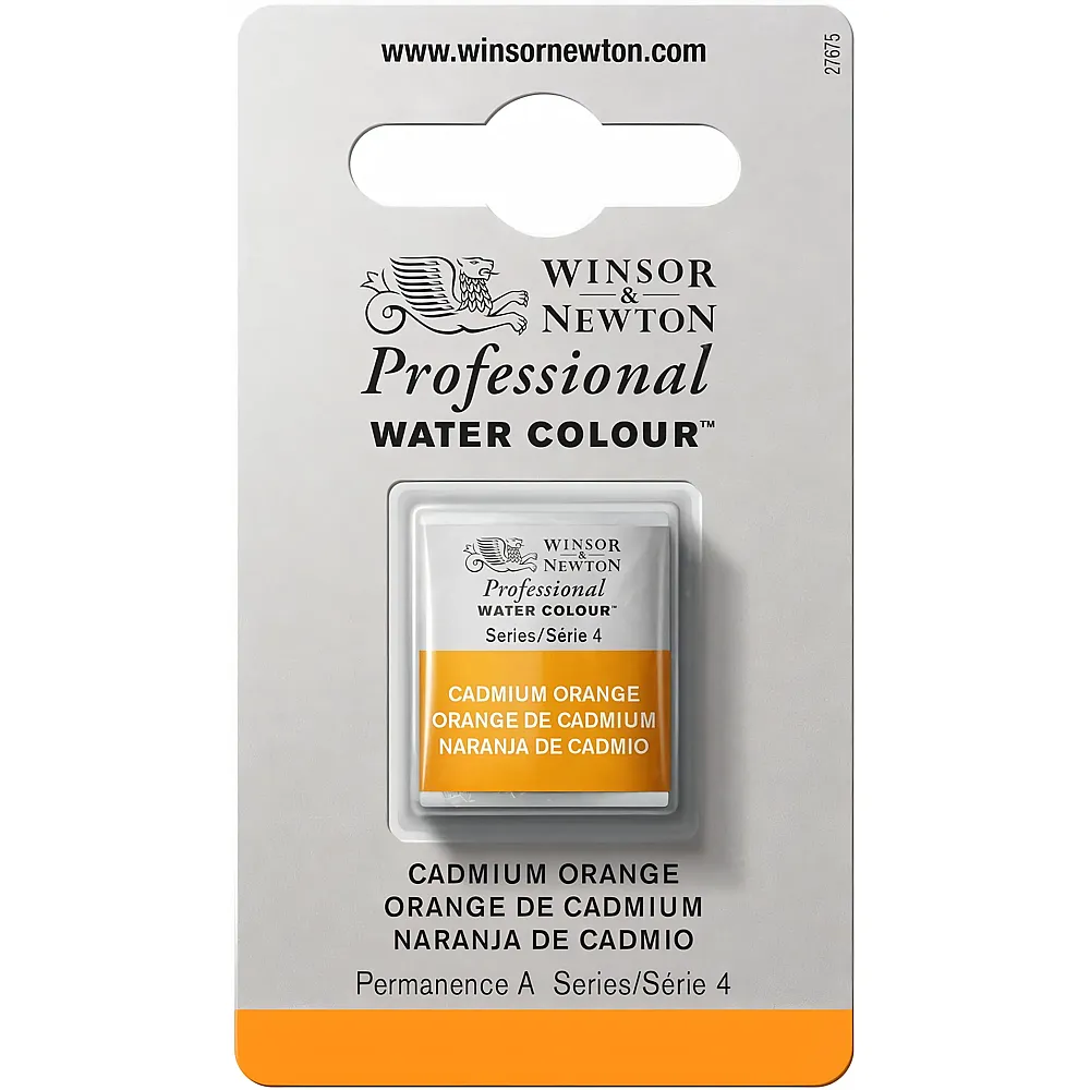Winsor & Newton Professional Water Colour Aquarellfarbe Kadmiumorange - 1/2 Napf