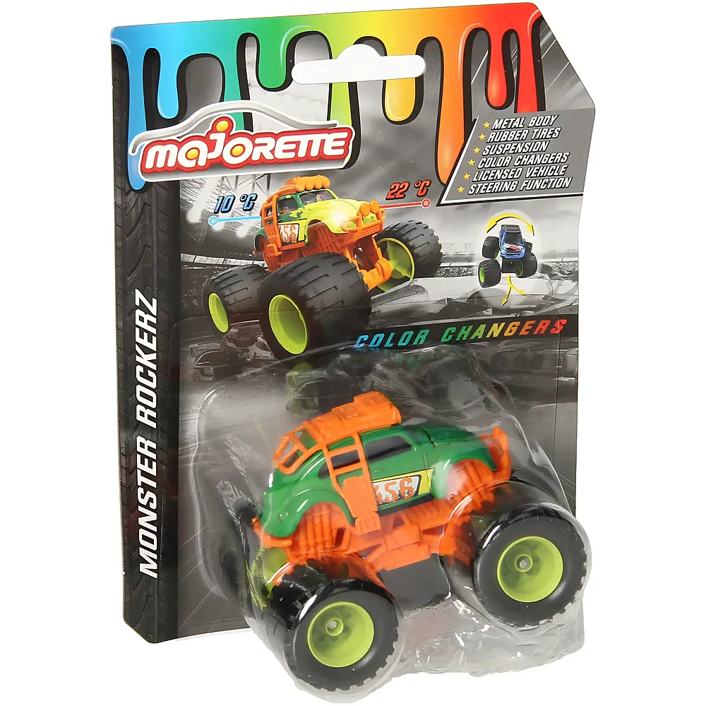 Majorette Monster Rockerz Color Changers Orange/Grn | Autos