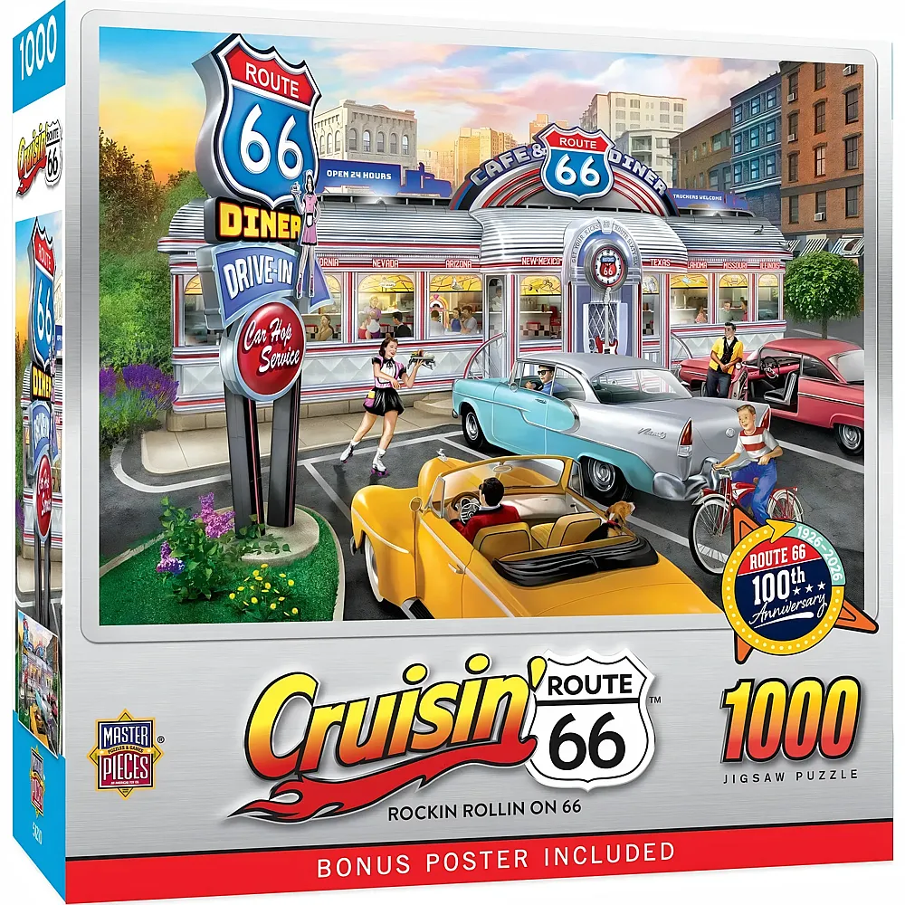Master Pieces Puzzle Cruisin Route 66 Rollin Route 66 - 1000 Teile