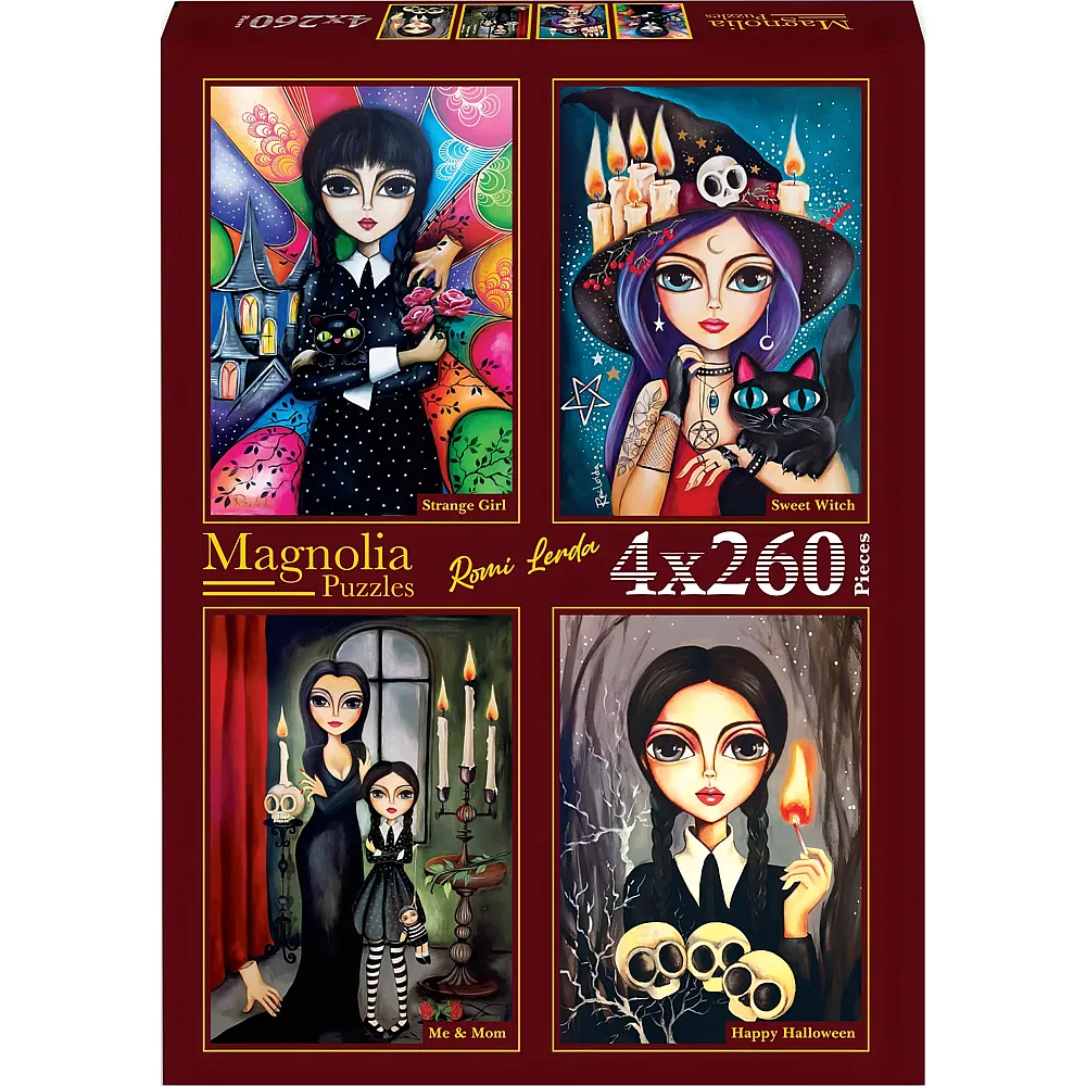 Magnolia Puzzle Puzzle 260 Teile 4 Puzzles - Romi Lerda - Strange Girl - Sweet Witch -