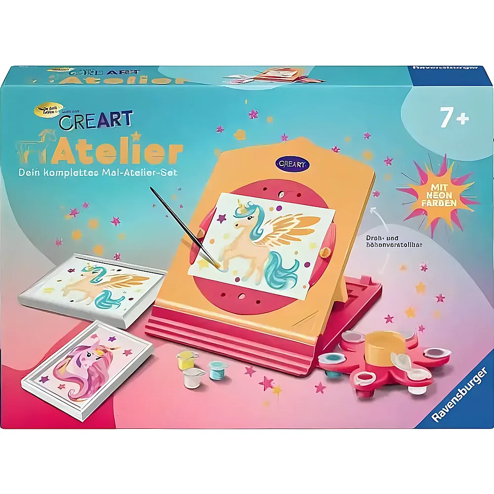 Ravensburger CreArt Malen nach Zahlen Neon Atelier Einhorn