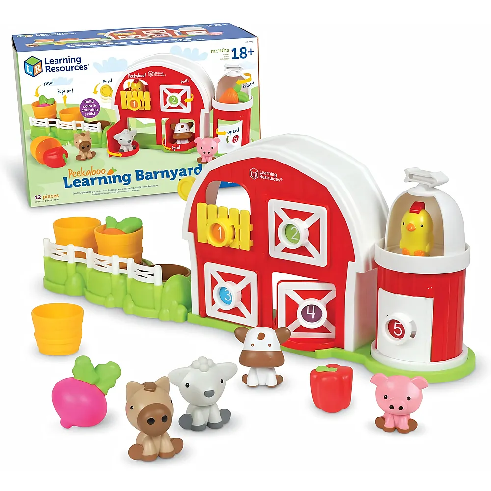 meinspielzeug - Learning Resources Guckguck Bauernhof-Spielset, Alter ab 18 Monaten, Bauernhof-Spielzeug f�r Kleinkinder, fantasievolles Spielset