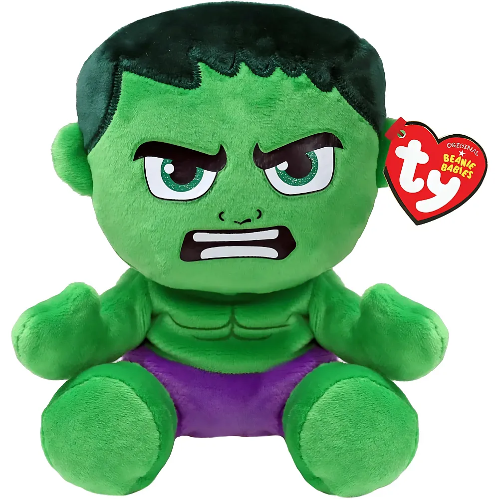 meinspielzeug - Ty Beanie Babies Marvel Hulk 15cm Avengers | Lizenzfiguren Pl�sch