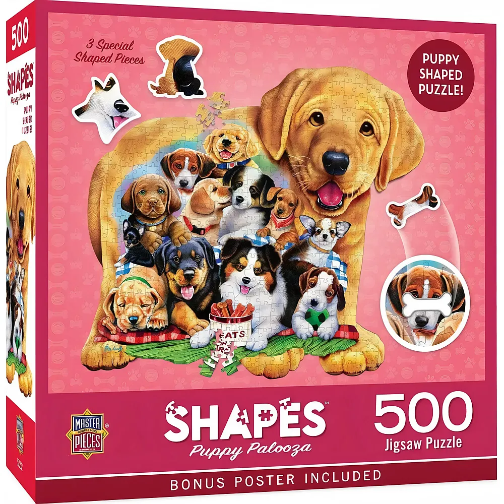 Master Pieces Puzzle Shapes Welpenget�mmel - 500 Teile
