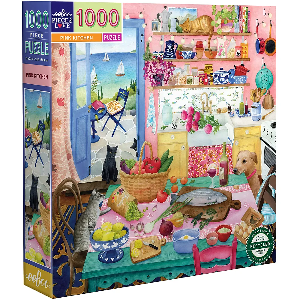 eeBoo Puzzle Pink Kitchen 1000Teile